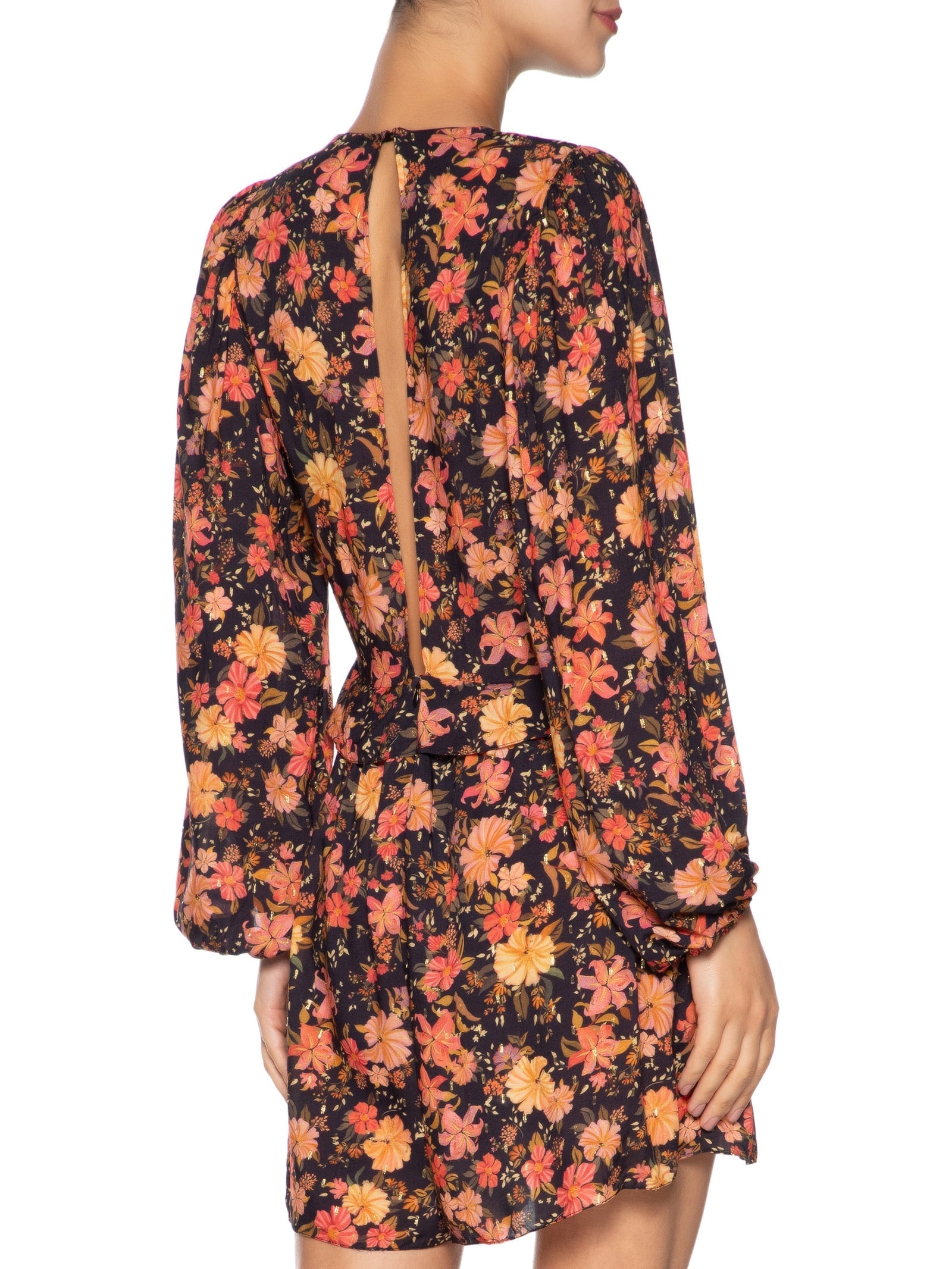 Macaquinho Feminino Lurex Estampa Encontro Preto Dress To