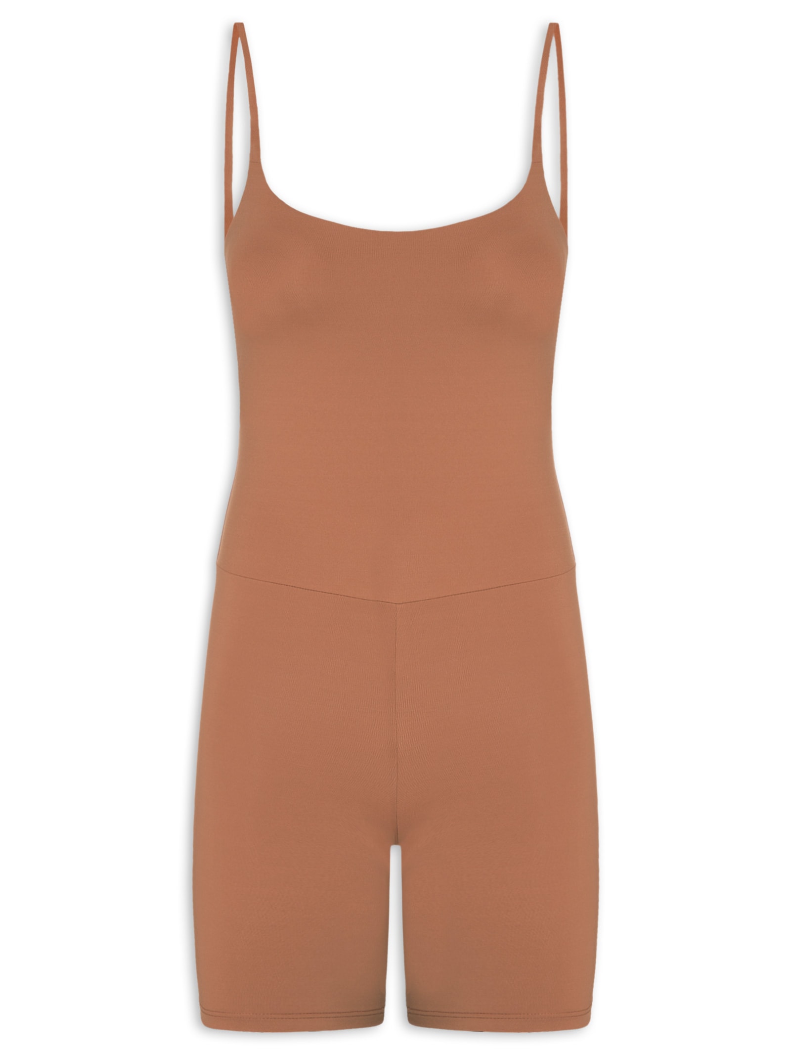 Macaquinho Feminino Marrom Body For Sure