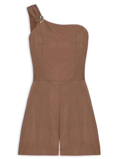 Macaquinho Feminino Ombro Único – Marrom