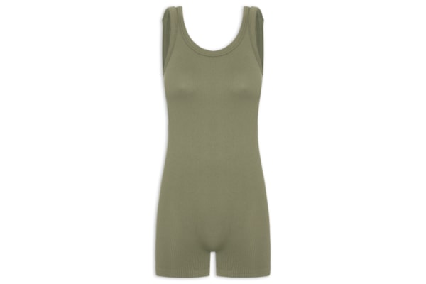 Macaquinho Feminino Poliamida Canelada - Verde