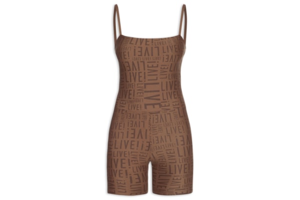 Macaquinho Feminino Shorts - Marrom