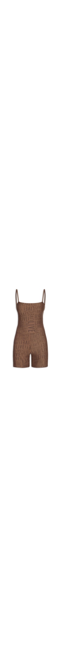 Macaquinho Feminino Shorts - Marrom