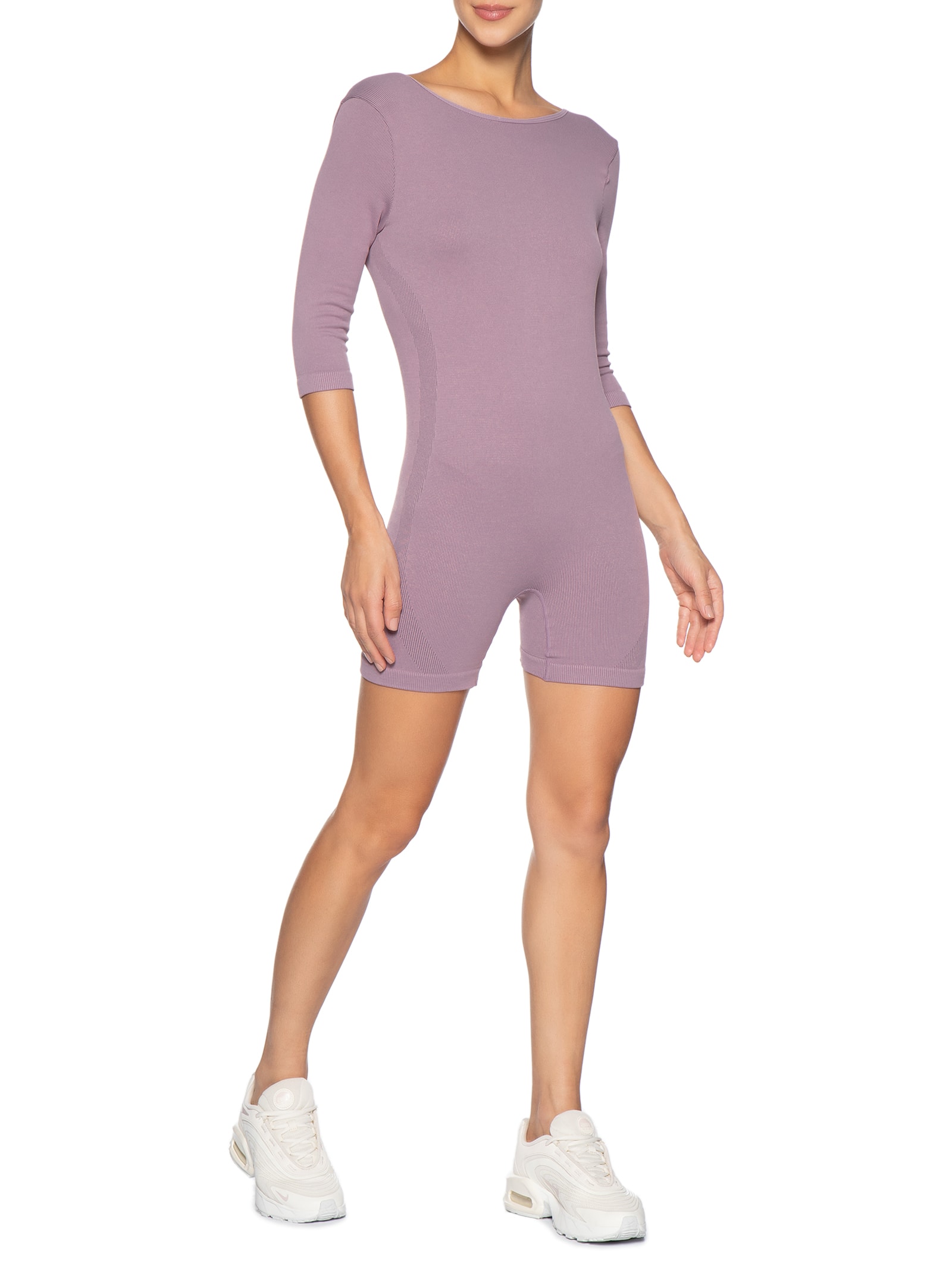 Macaquinho Feminino Shorts Seamless Knit Roxo Live!