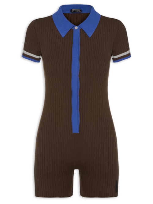 Macaquinho Feminino Viviane Sport Tricot – Marrom