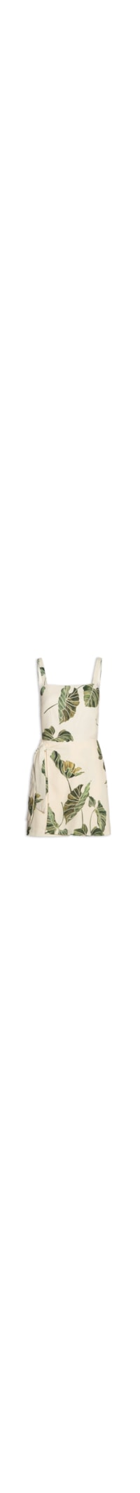 Macaquinho Linho Estampa Folhar - Amarelo