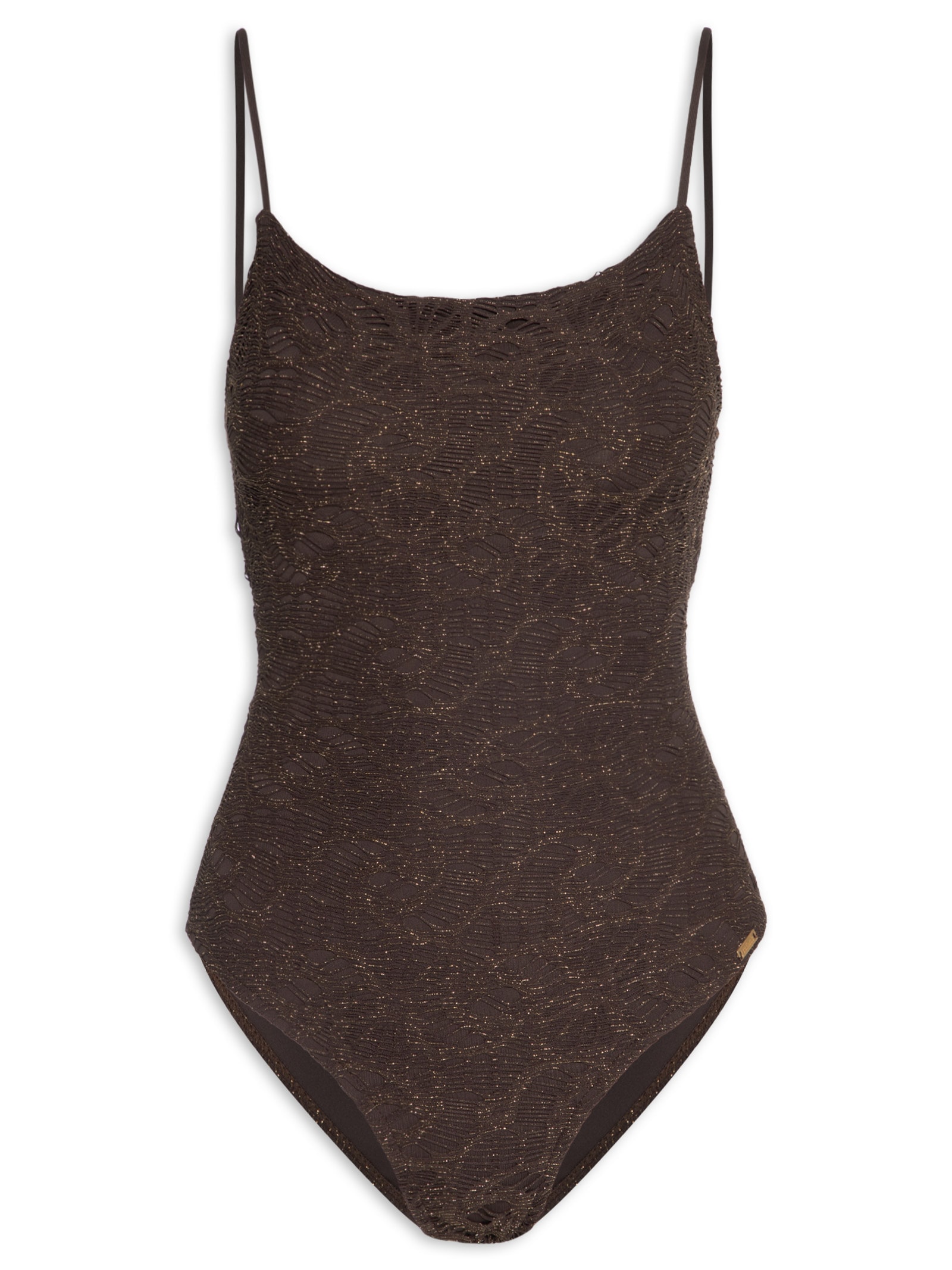 Maillot Decote Costas Rendado Air Marrom Salinas