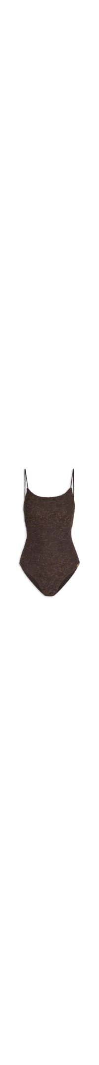 Maillot Decote Costas Rendado Air - Marrom
