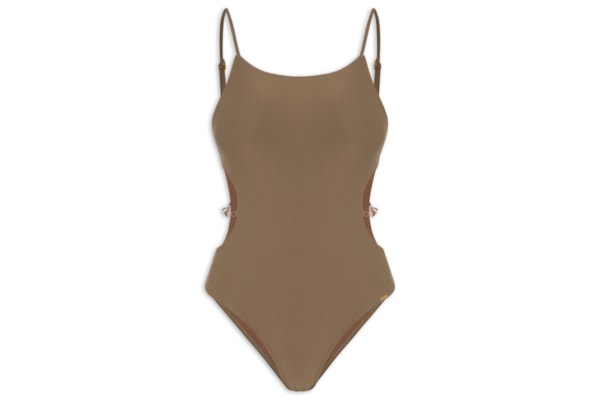 Maillot Engana Mamãe Crepe Ocean - Marrom