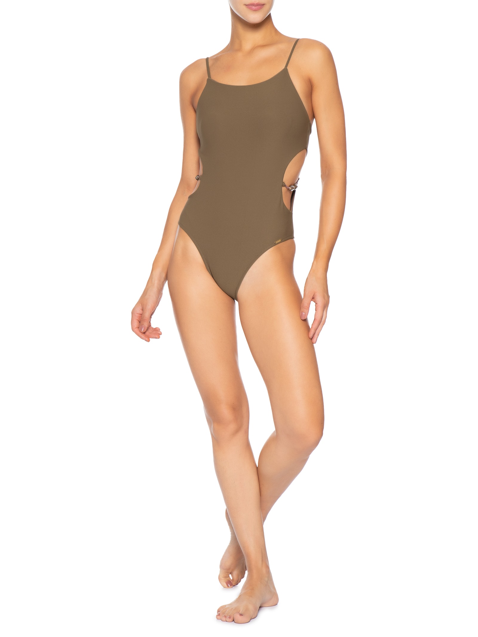Maillot Engana Mamãe Crepe Ocean Marrom Salinas