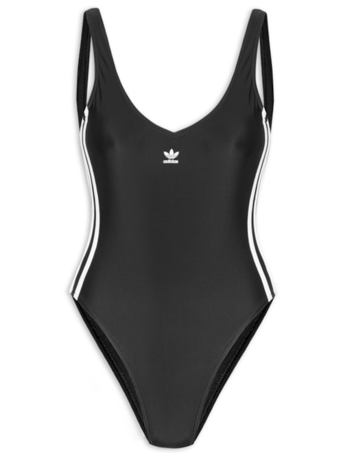 Maiô 3 Listras Adicolor – Preto