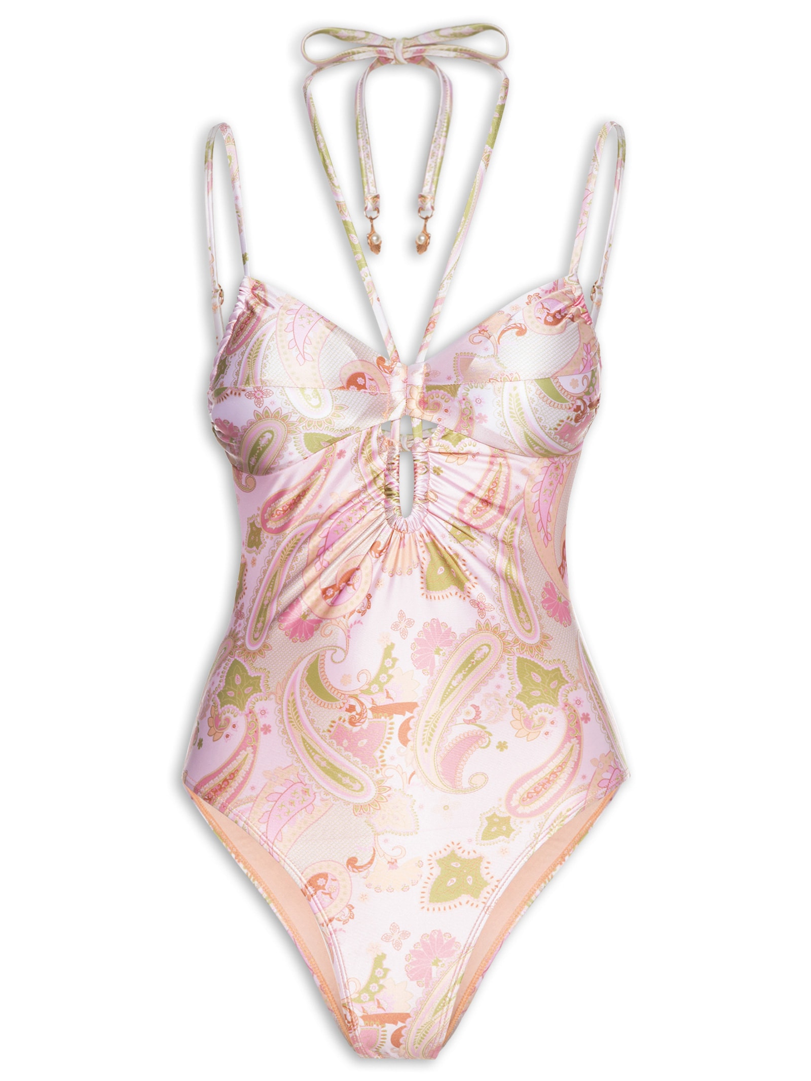 Maiô Arabesco Com Abertura Frontal Rosa Mktbeach