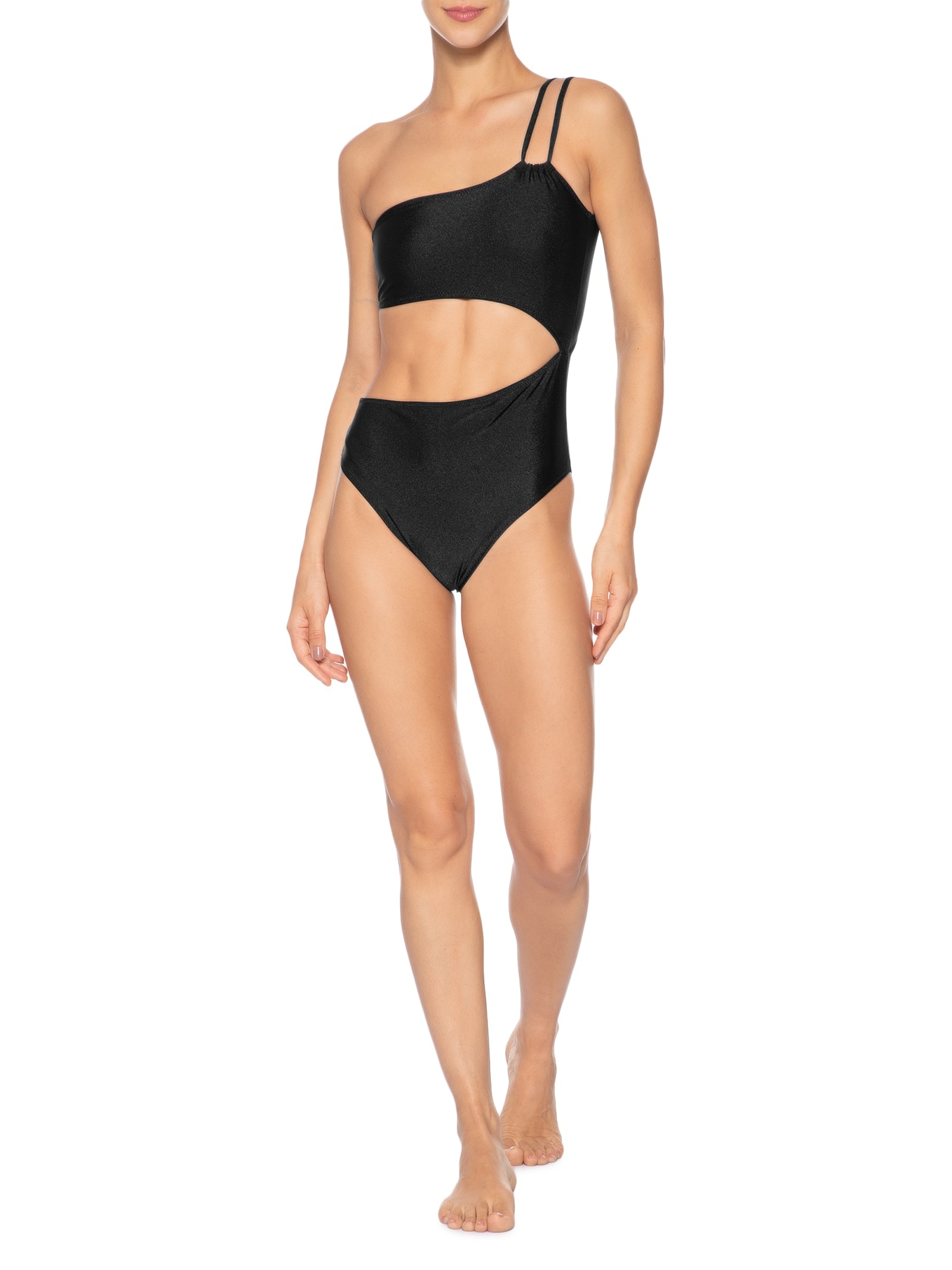 Maiô Assimétrico Com Recortes Preto '2Essential