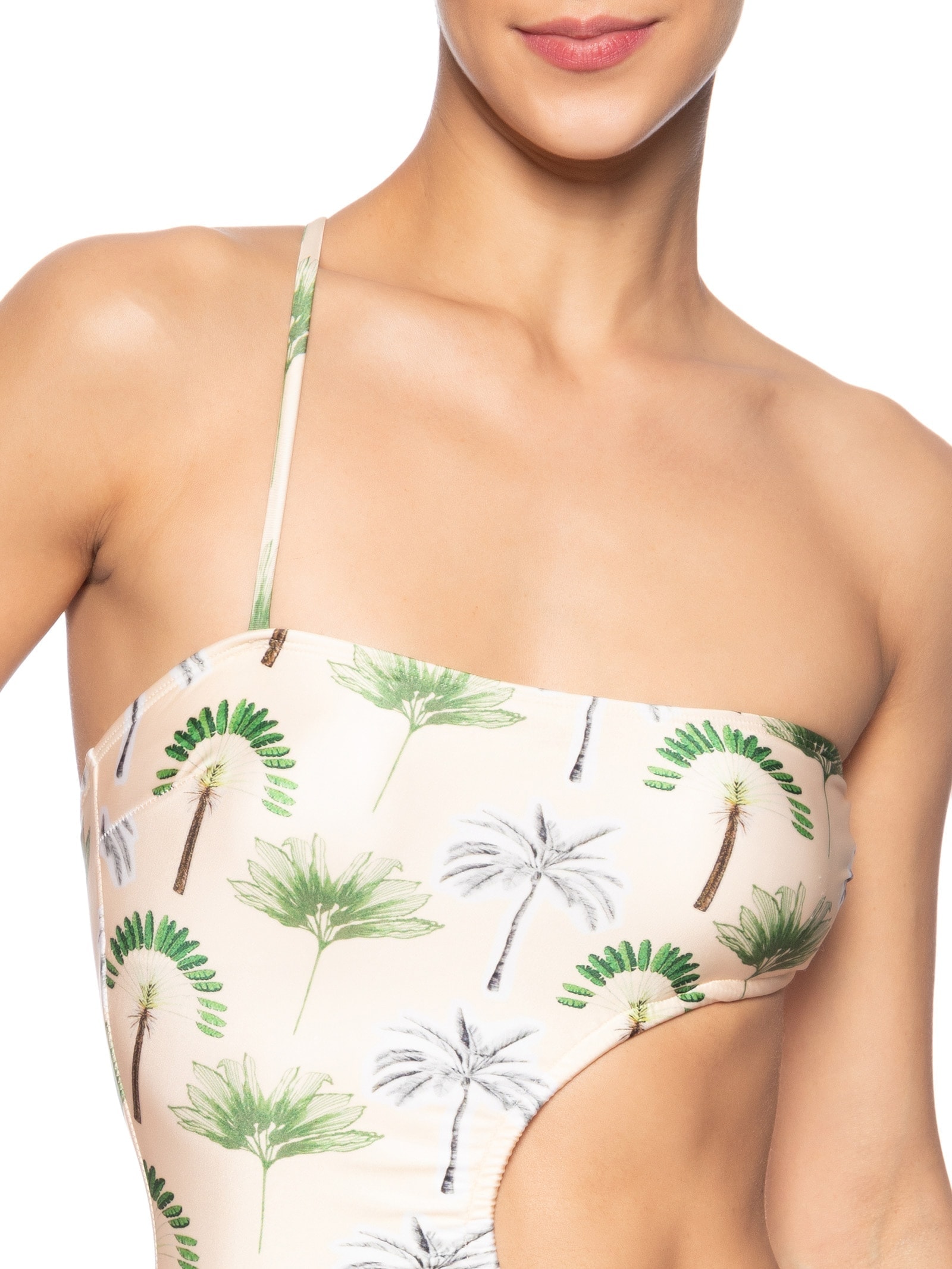 Maiô Assimétrico Estampado Bege Mktbeach