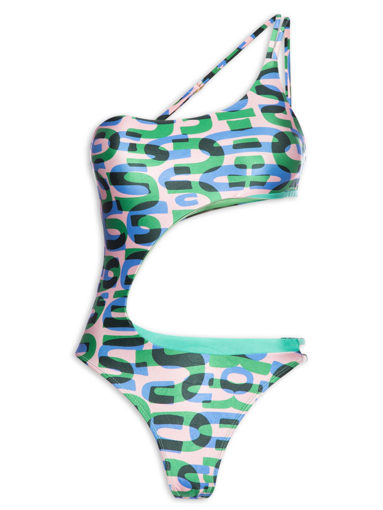 Maiô Assimétrico Estampado Verde Mktbeach