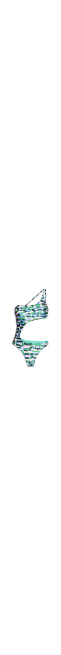Maiô Assimétrico Estampado - Verde