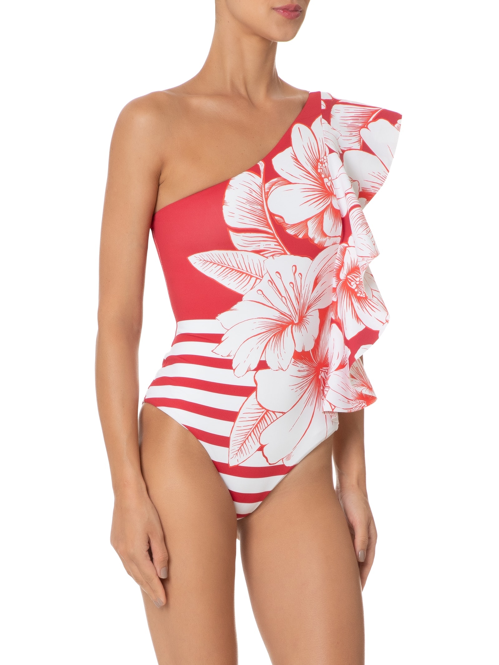 Maiô Babado Vermelho Farm Praia