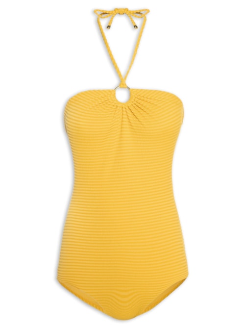 Maiô Bandeau Com Argola – Amarelo