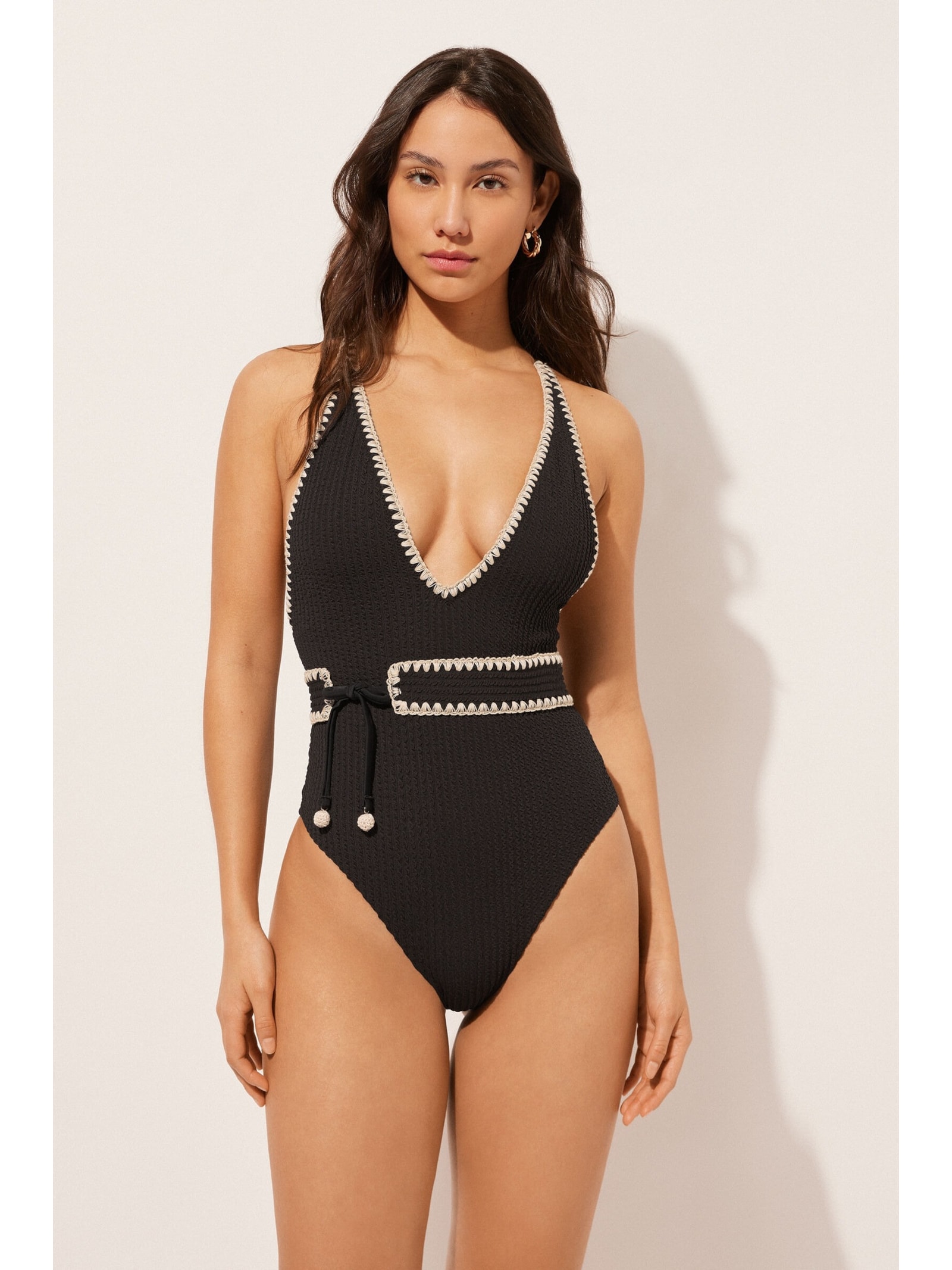 Maiô Bicolor Preto Calzedonia