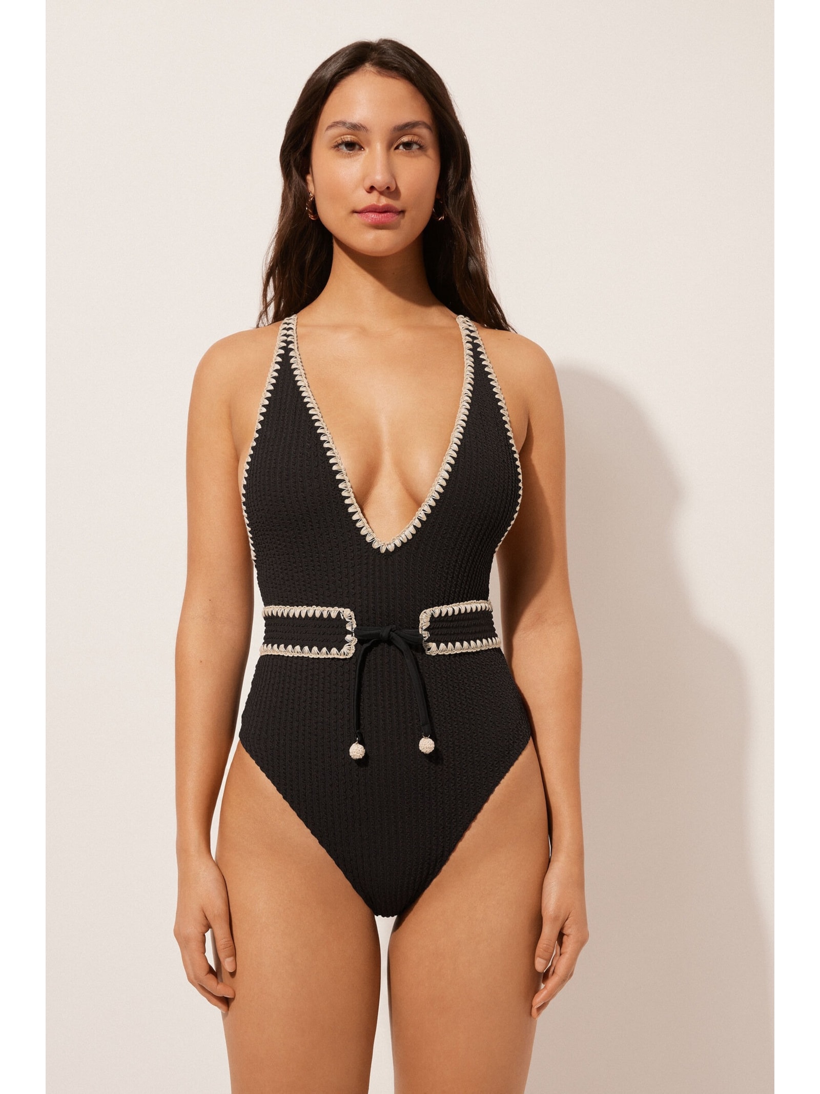 Maiô Bicolor Preto Calzedonia