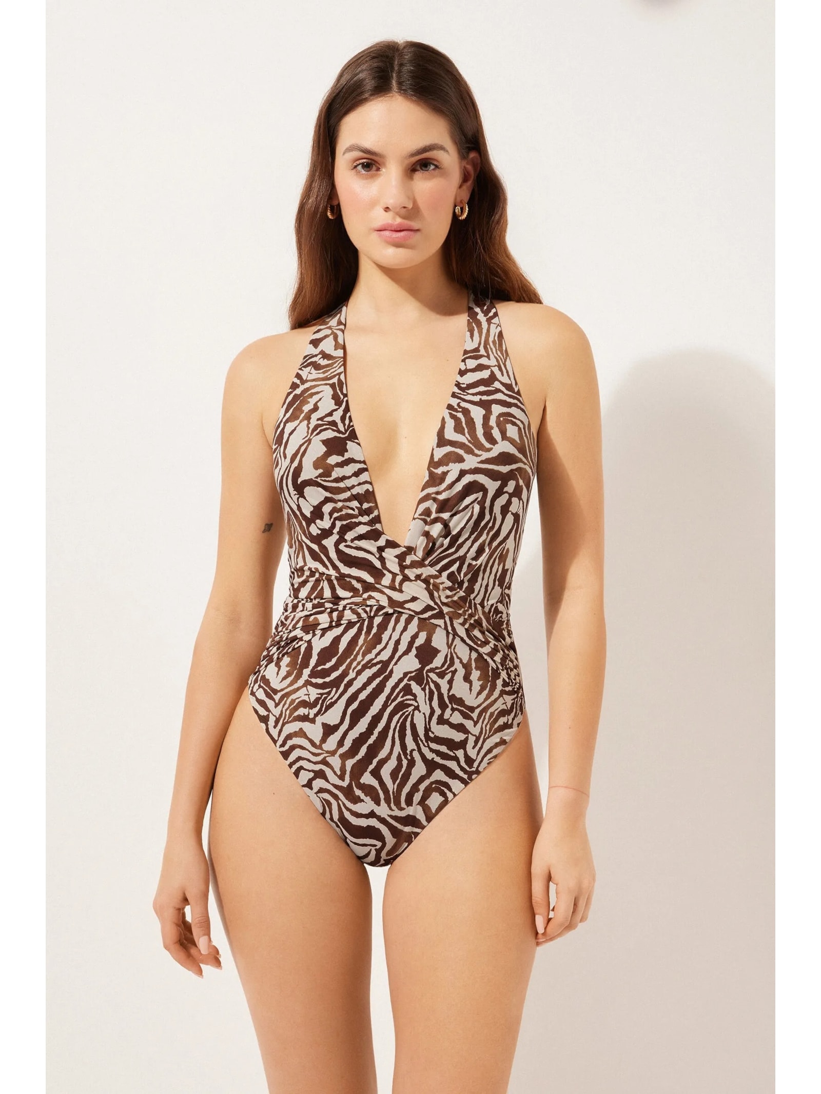 Maiô Brown Zebra Marrom Calzedonia
