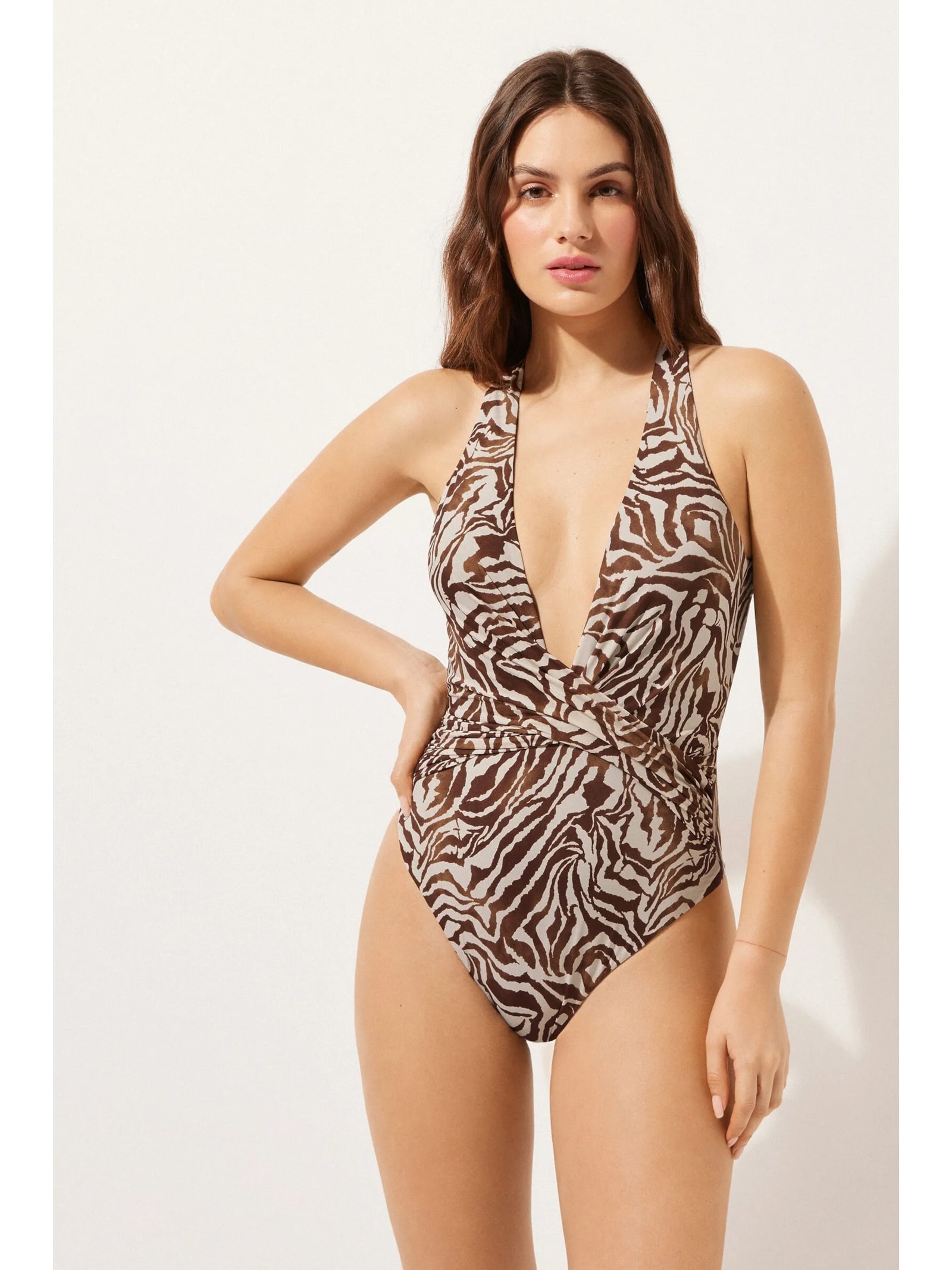 Maiô Brown Zebra Marrom Calzedonia