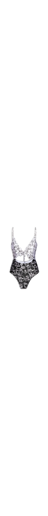 Maiô Com Abertura Na Frente - Preto