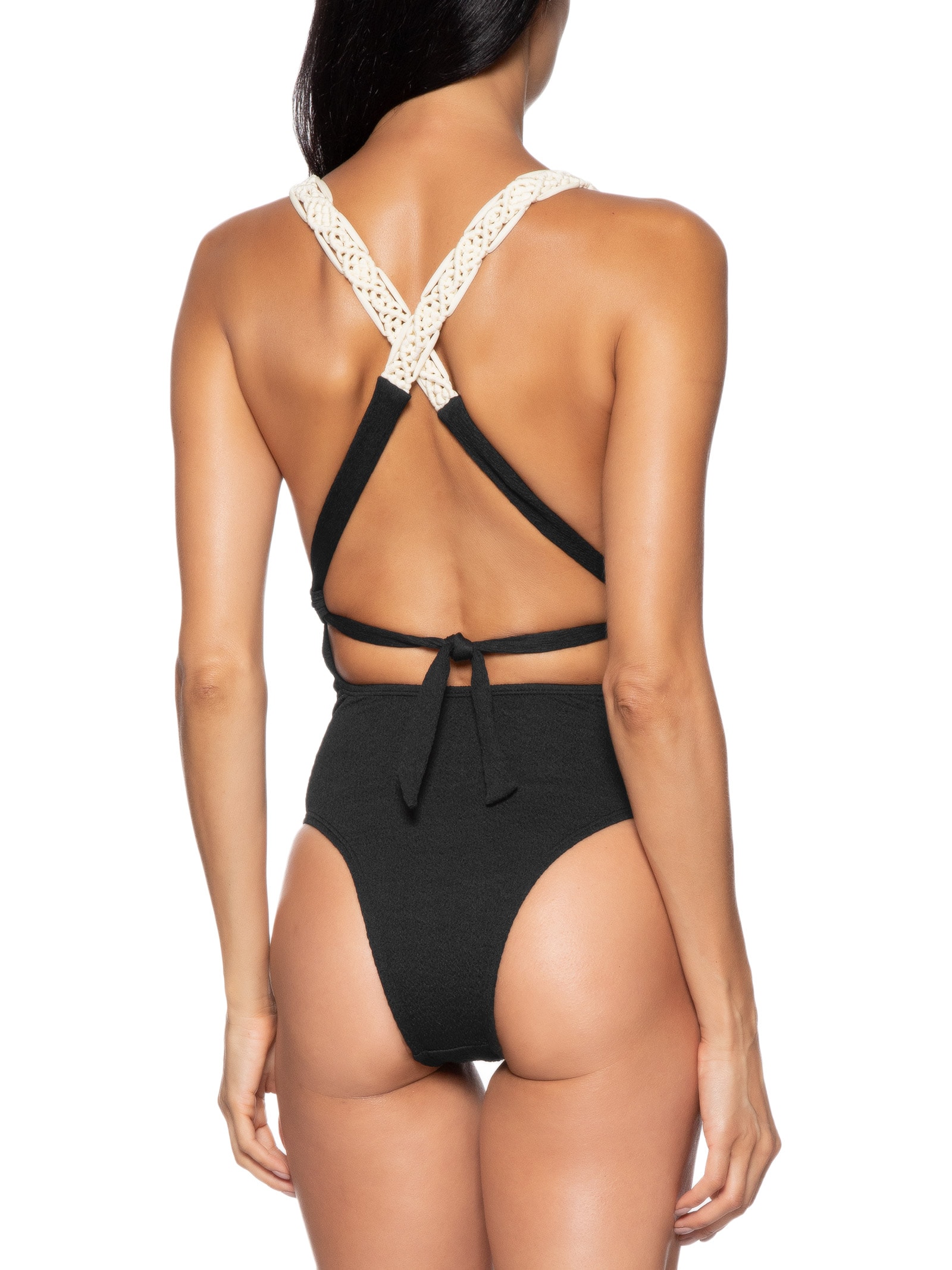Maiô Com Alças Trançadas Preto Mktbeach