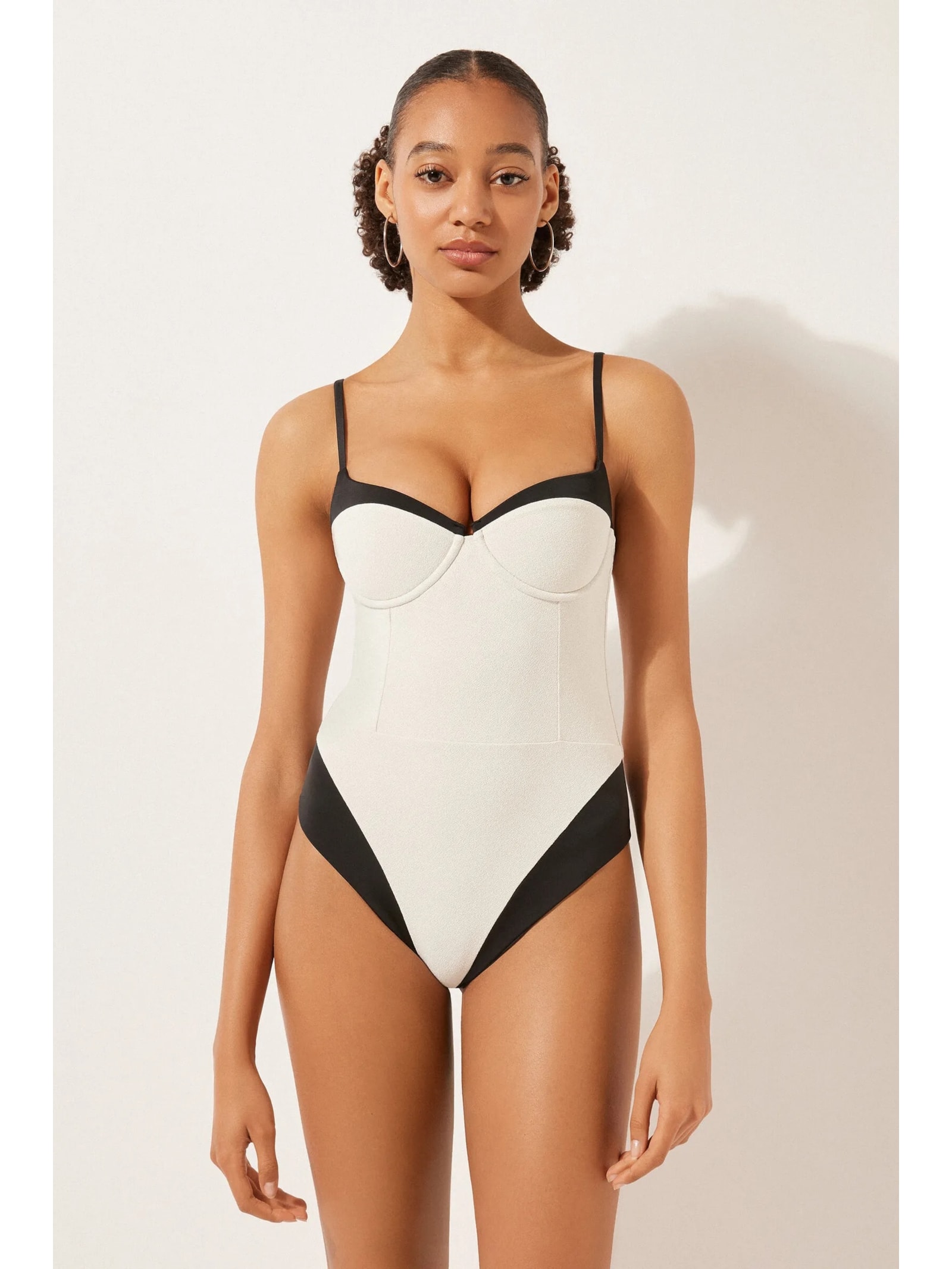 Maiô Com Bojo Double Bikini Branco Calzedonia