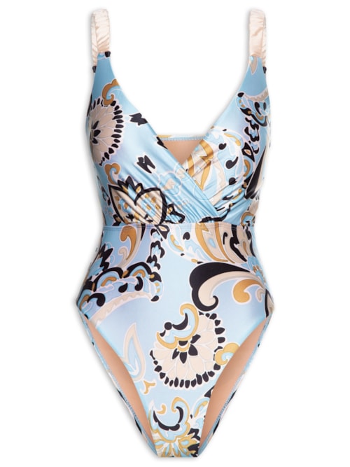 Maiô Com Decote Transpassado – Azul