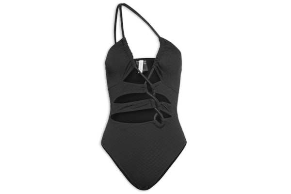 Maiô Com Recortes Assimétricos - Preto