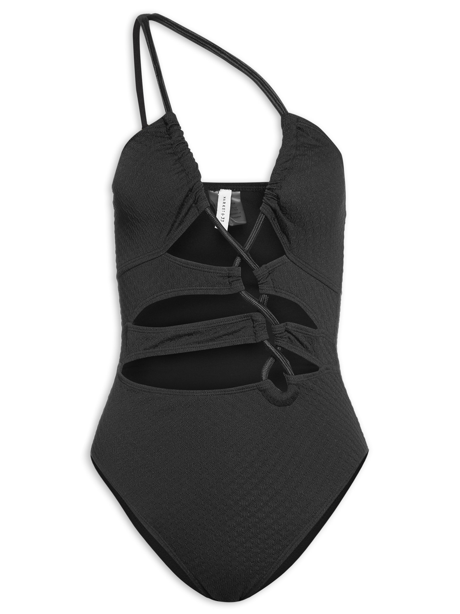 Maiô Com Recortes Assimétricos Preto Mktbeach