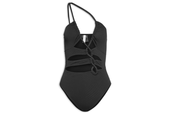 Maiô Com Recortes Assimétricos - Preto