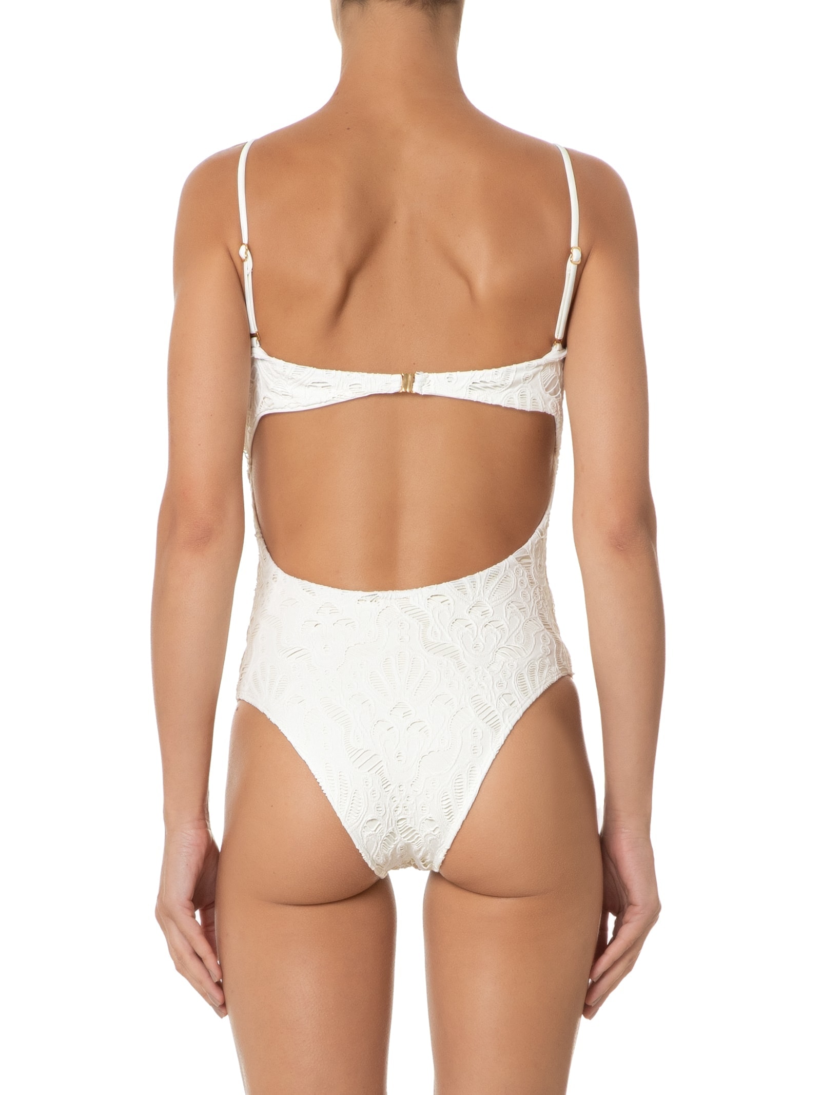 Maiô Conchas Branco Farm Praia