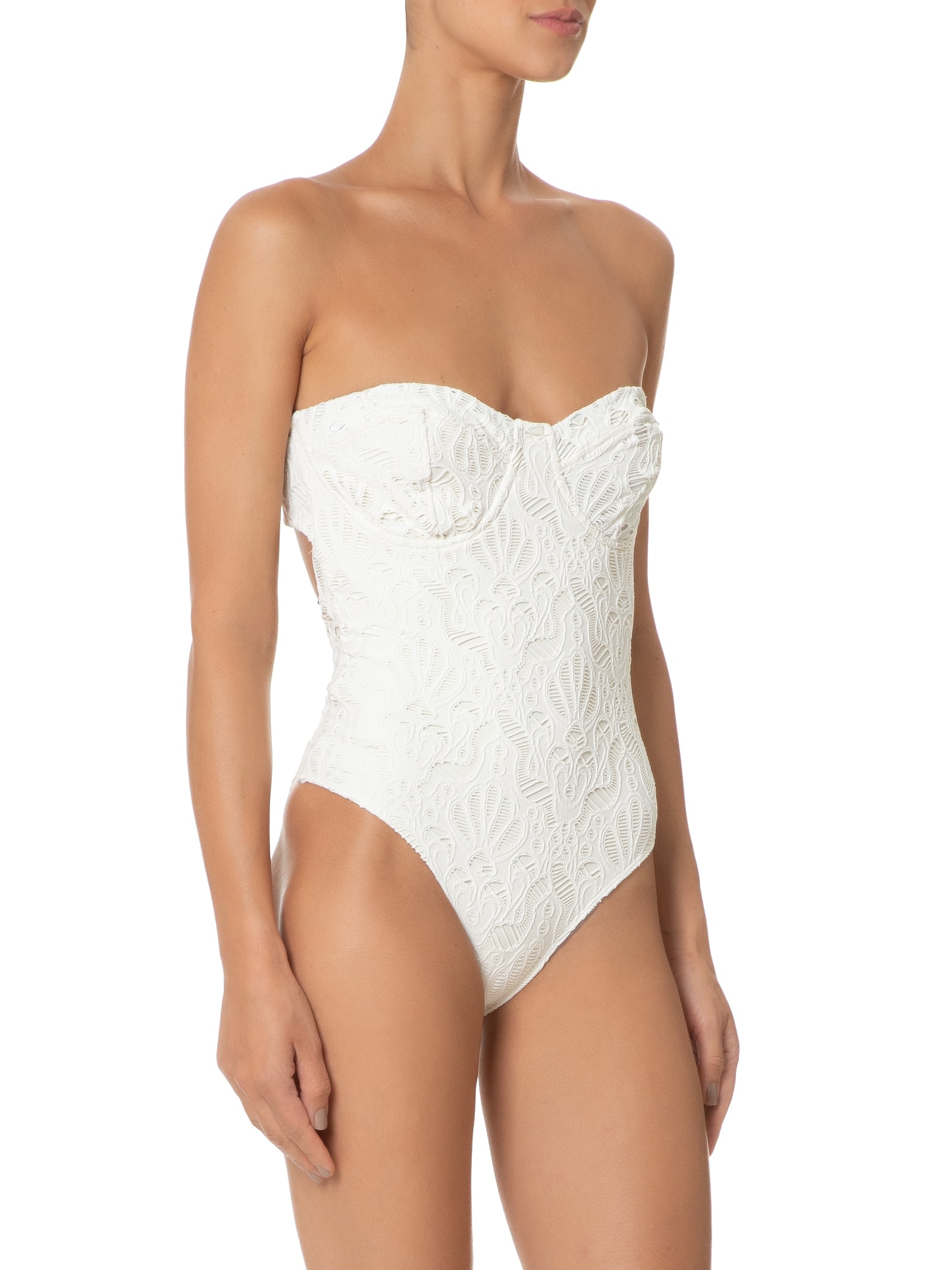 Maiô Conchas Branco Farm Praia