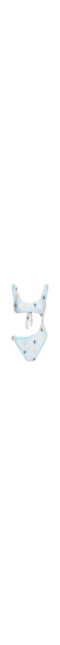 Maiô Cut Out Estampado - Azul