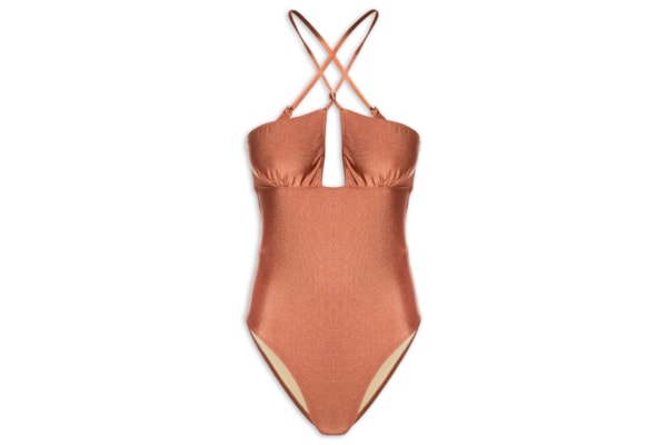 Maiô Decote Halter - Marrom