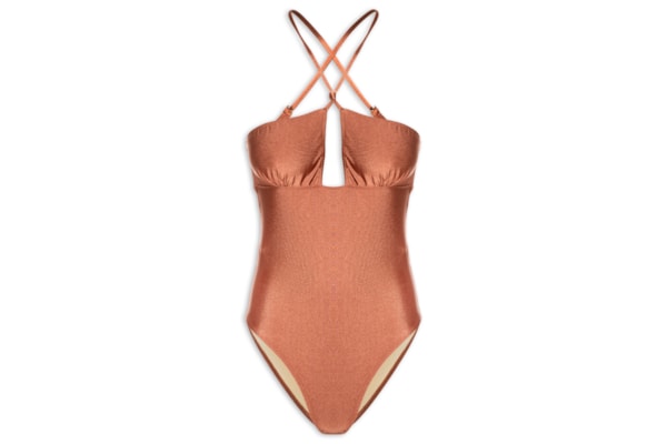 Maiô Decote Halter - Marrom