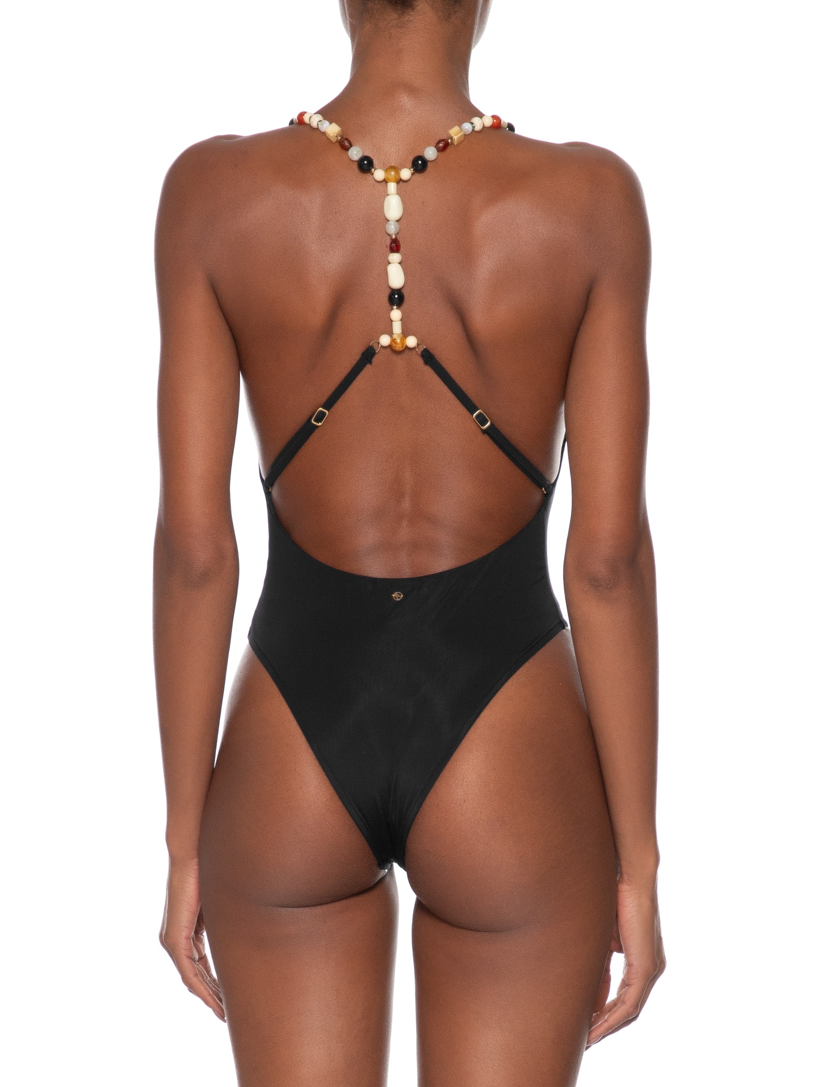 Maiô Decote V Alça Pedras Preto Animale Resort