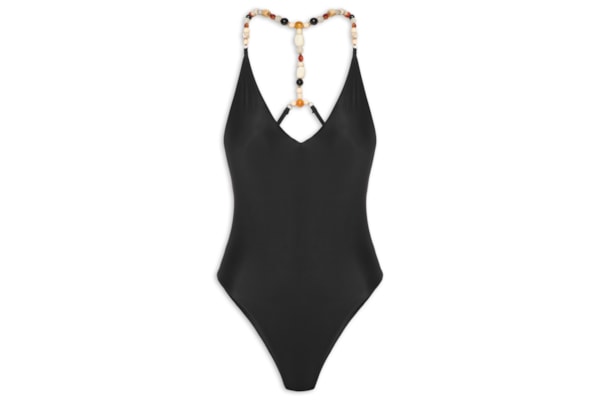 Maiô Decote V Alça Pedras - Preto
