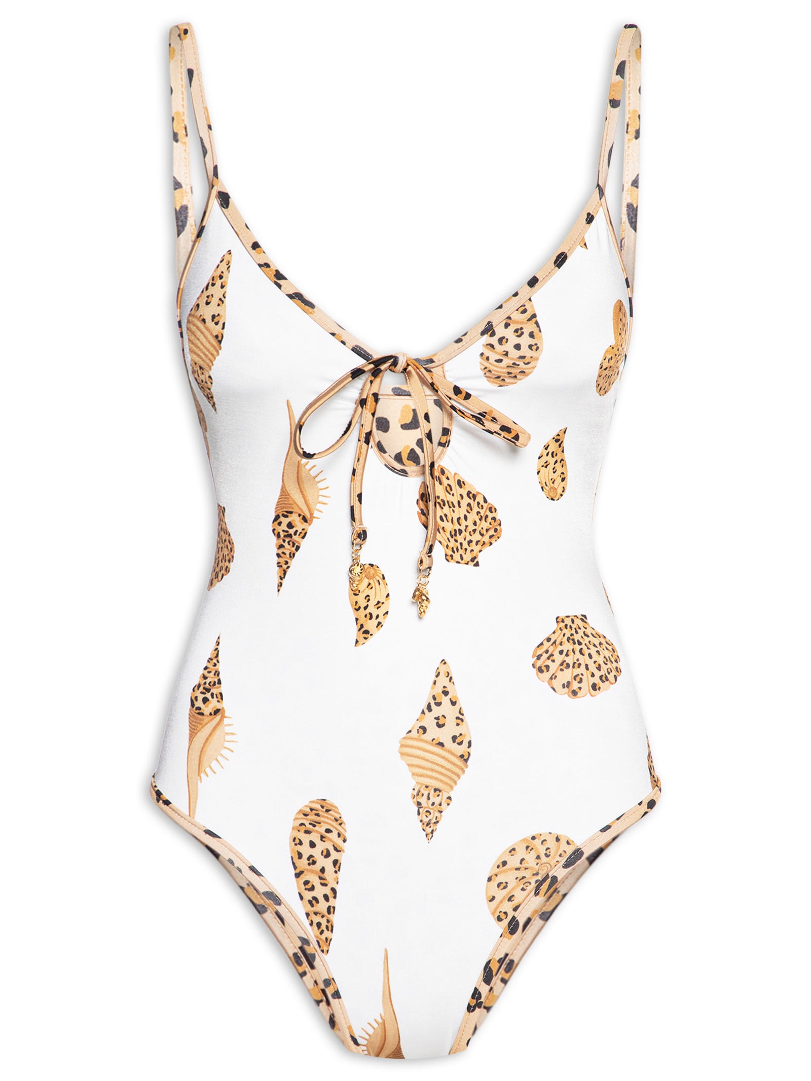 Maiô Double Concha Pintada Animal Print Farm Praia