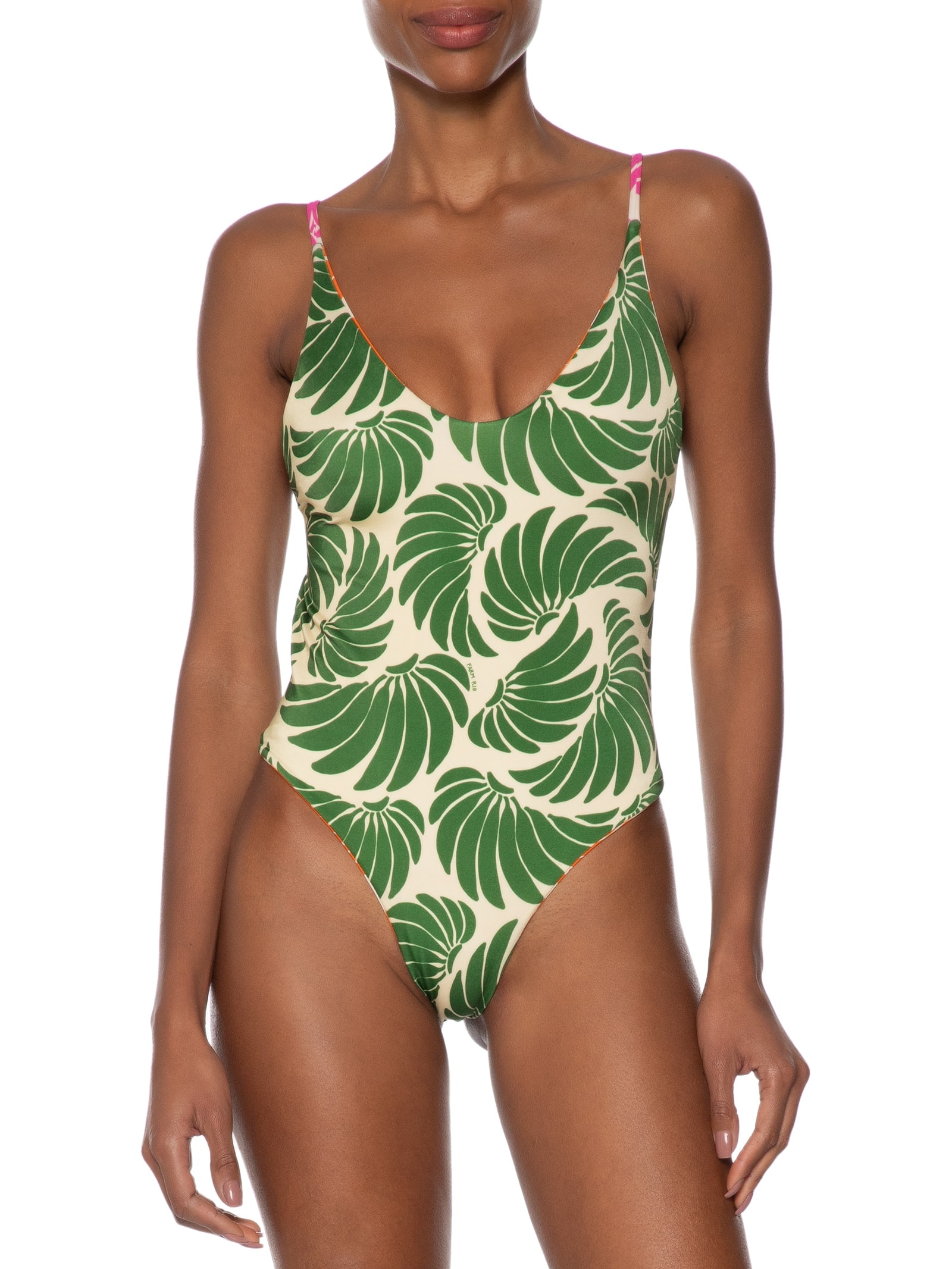 Maiô Double Voo De Banana Laranja Farm Praia