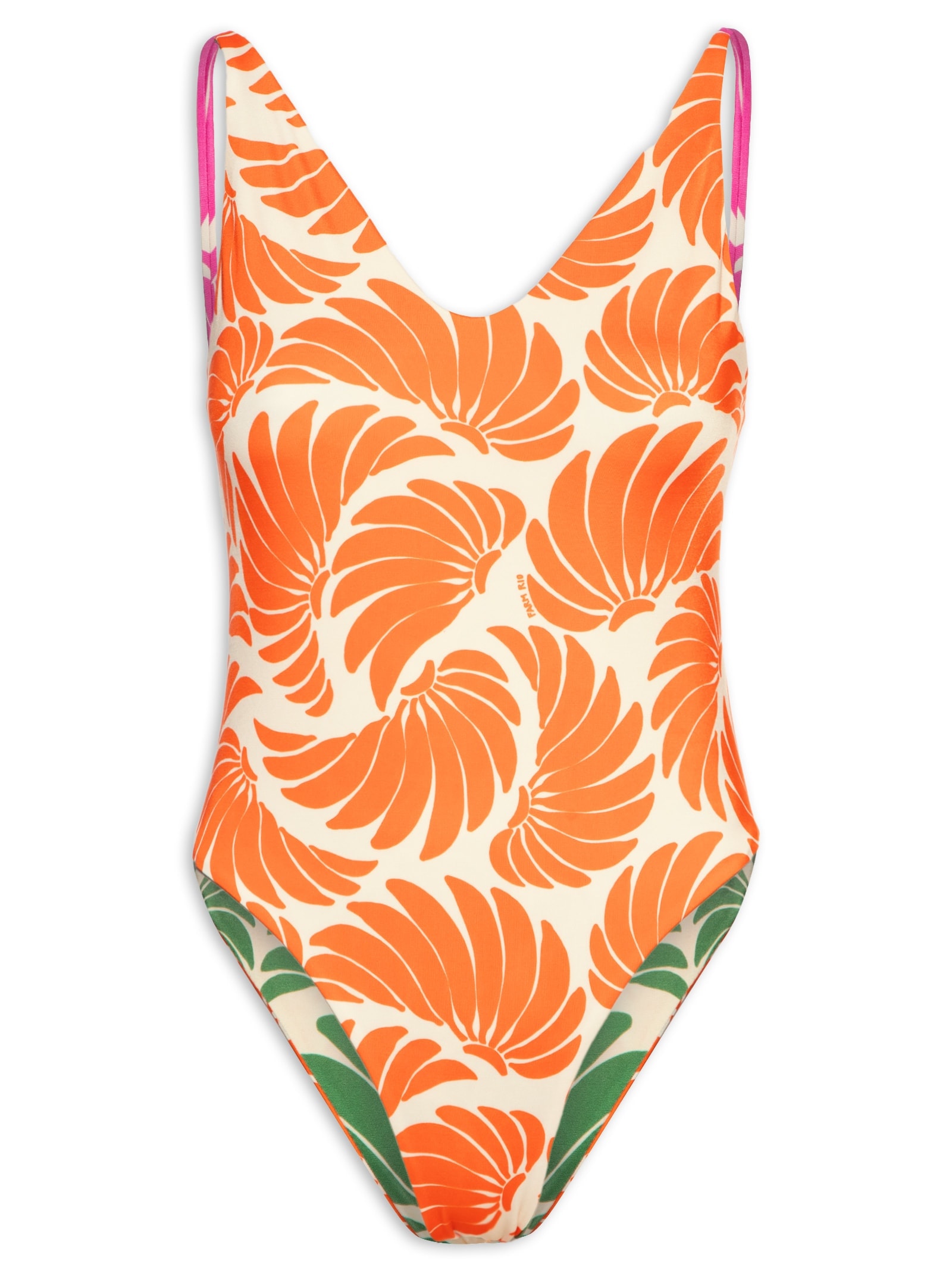 Maiô Double Voo De Banana Laranja Farm Praia