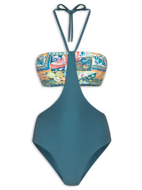 Maiô Engana Mamãe Estampado - Azul