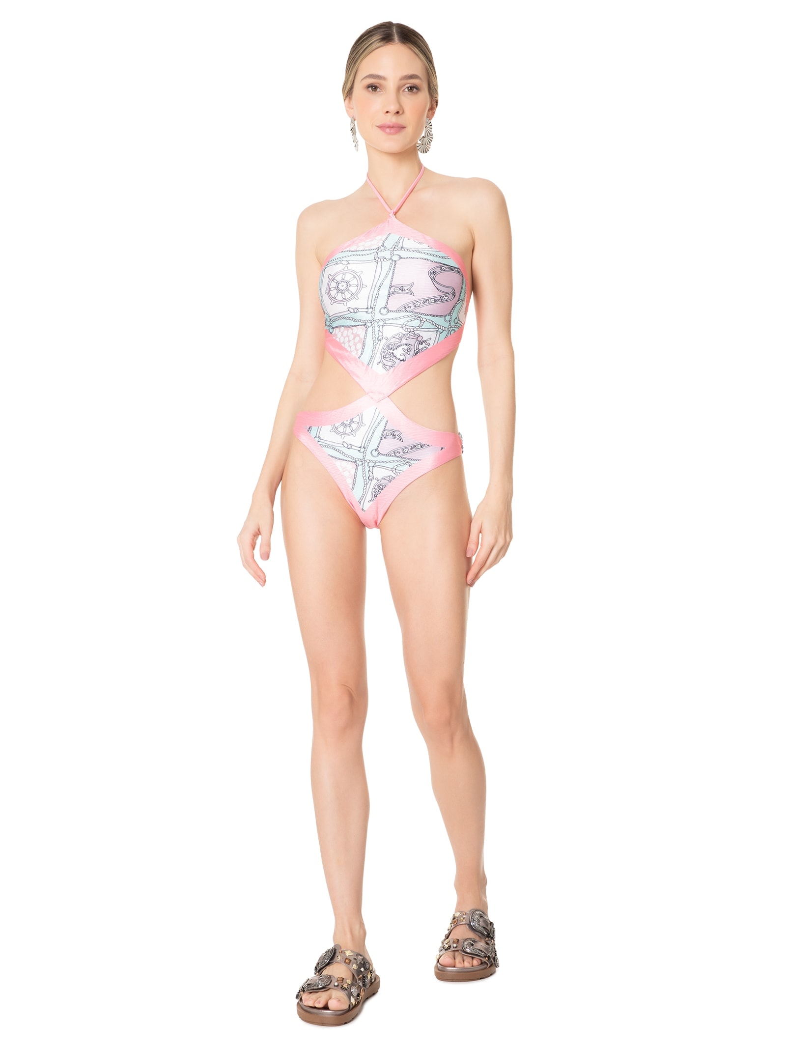 Maiô Engana Mamãe Estampado Rosa  Mktbeach