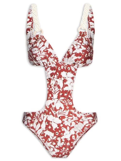 Maiô Engana Mamãe Floral – Vermelho