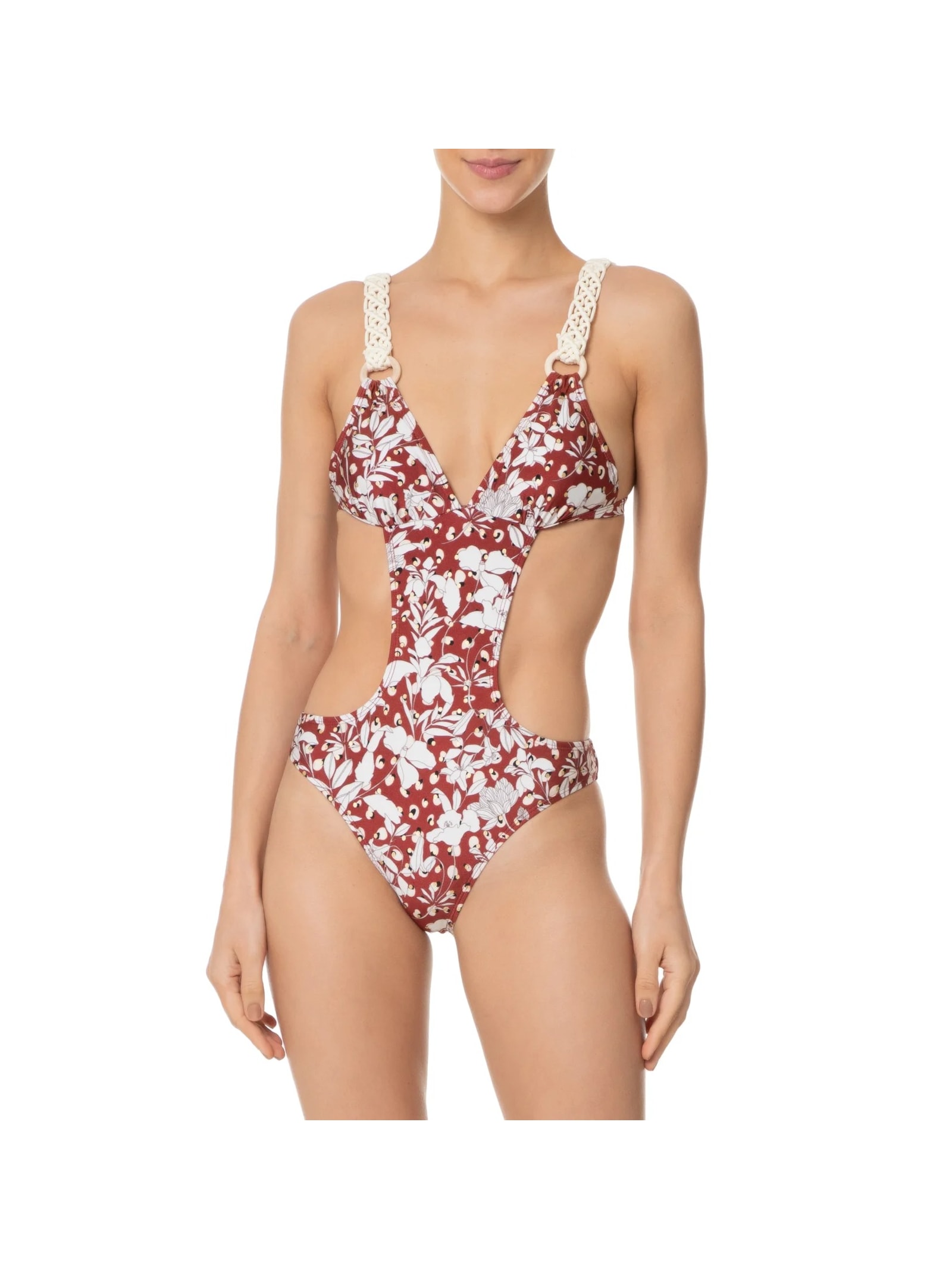 Maiô Engana Mamãe Floral Vermelho Mktbeach