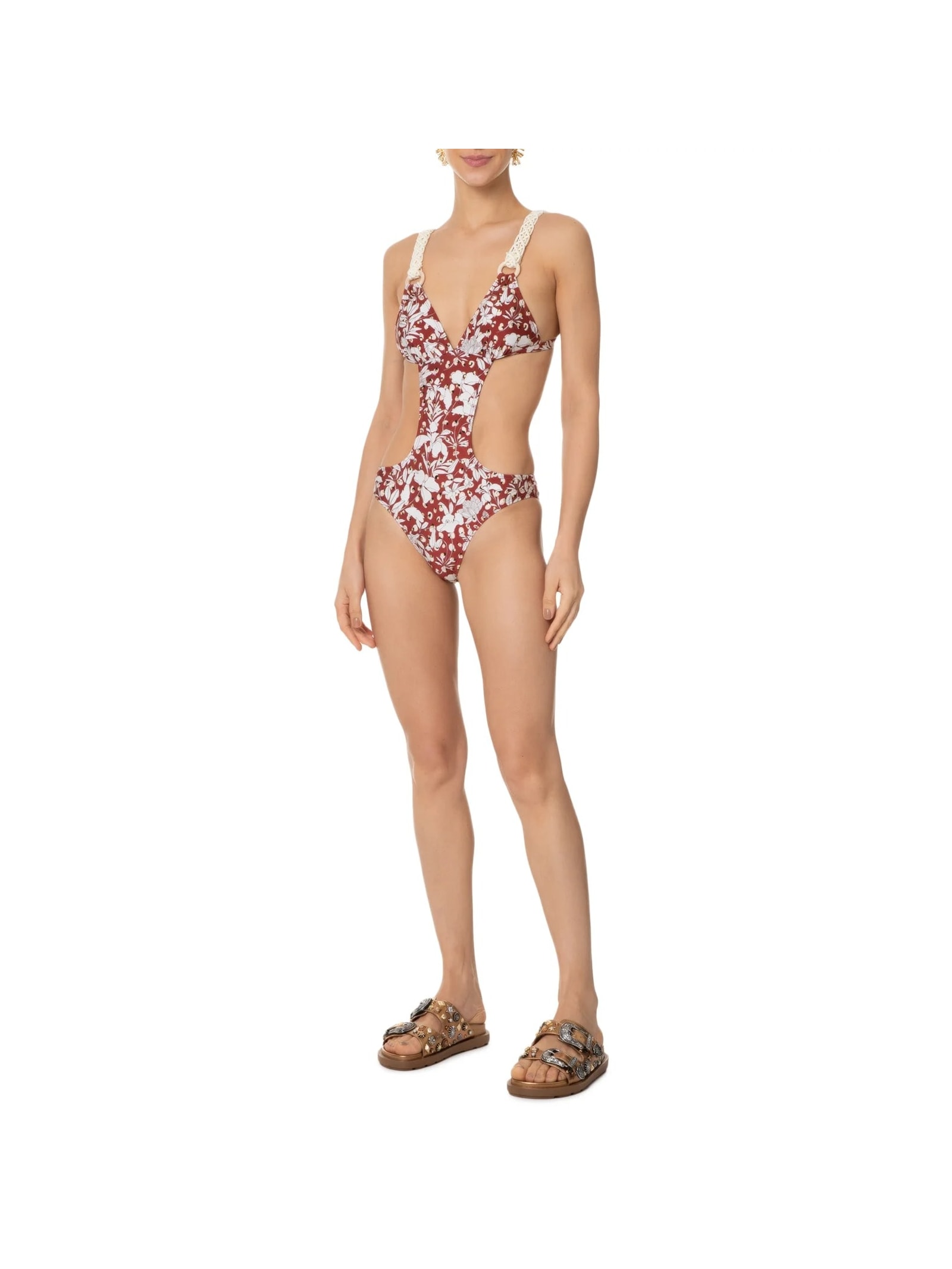 Maiô Engana Mamãe Floral Vermelho Mktbeach
