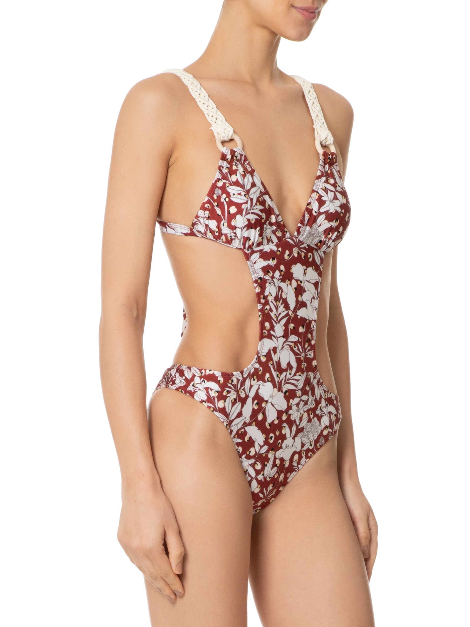 Maiô Engana Mamãe Floral Vermelho Mktbeach