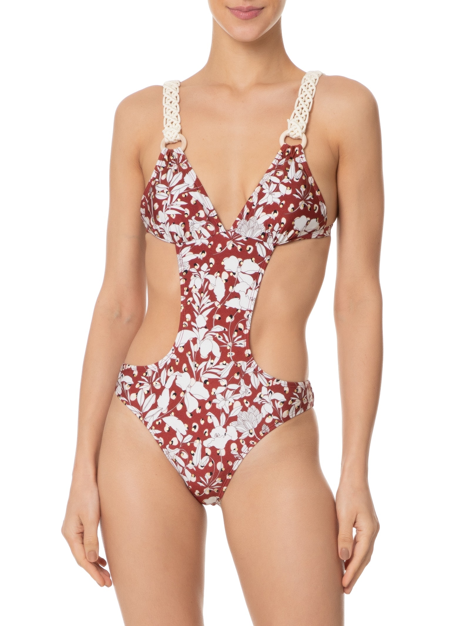 Maiô Engana Mamãe Floral Vermelho Mktbeach