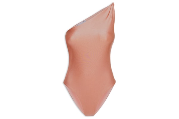 Maiô Feminino Ombro Único Com Nó - Marrom